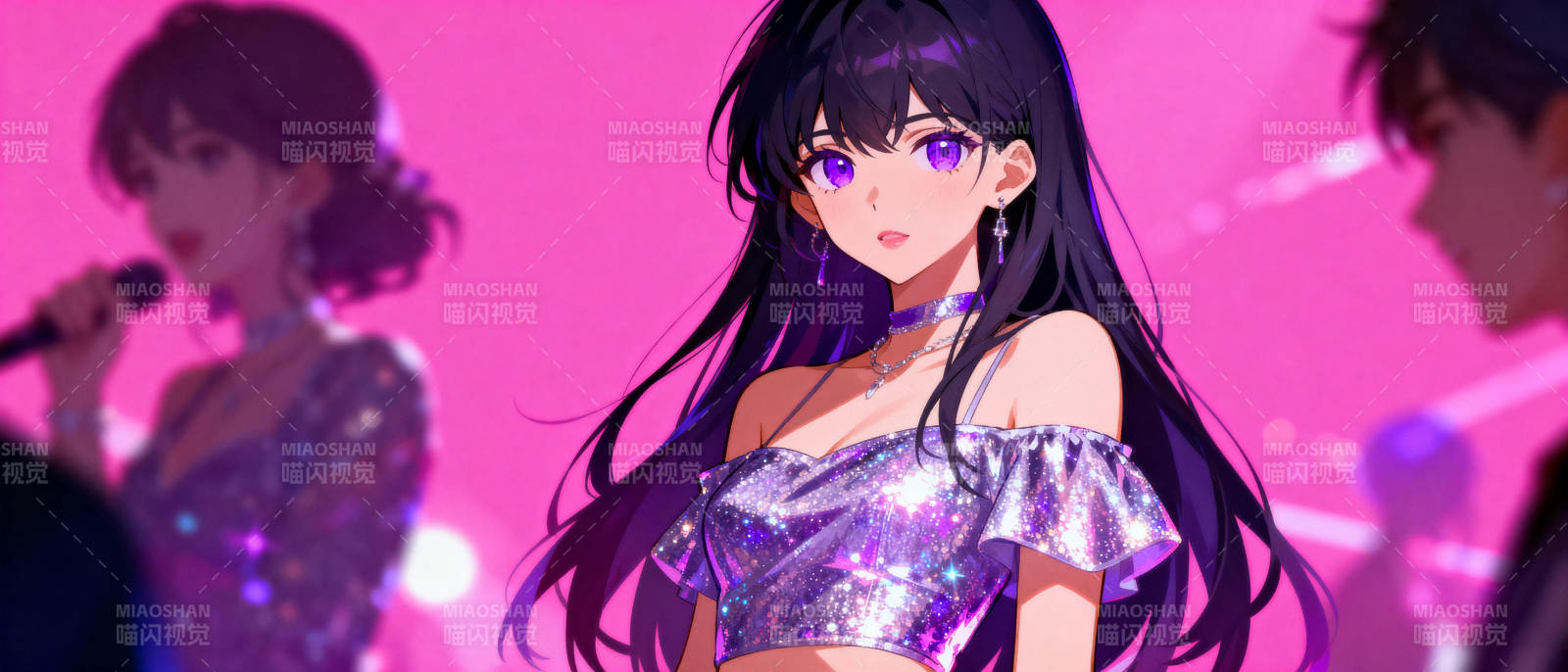 星光璀璨舞台夜图片