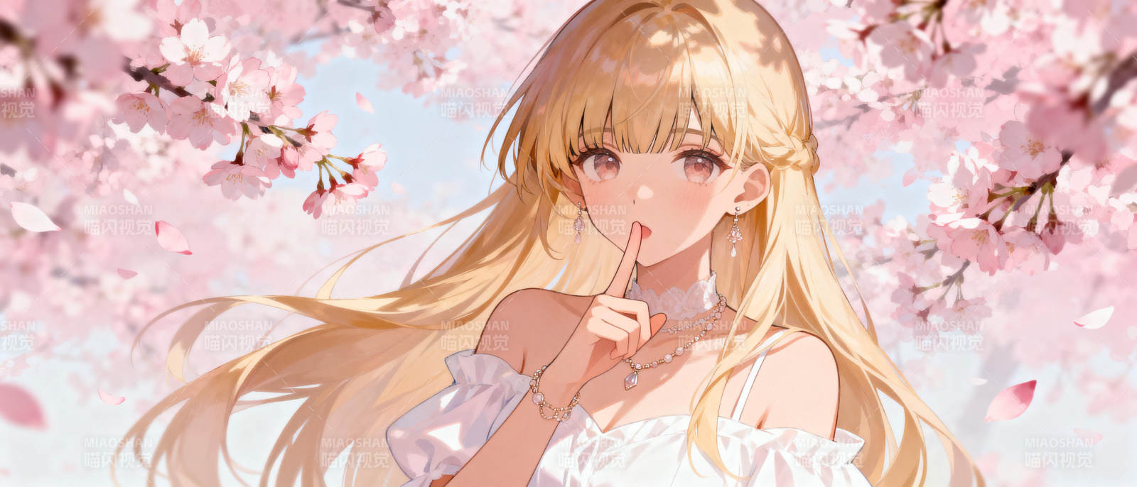 樱花下的少女图片