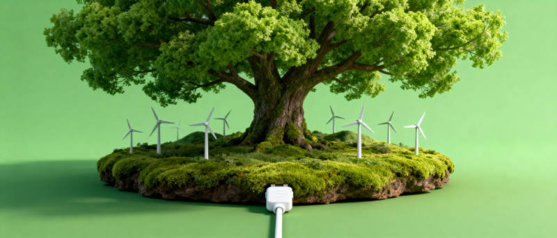 绿色能源树图片