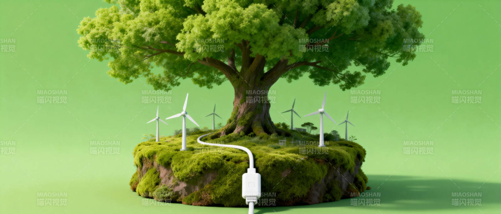 绿色能源树图片