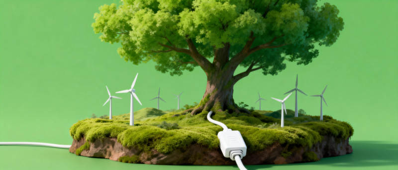 绿色能源树图片