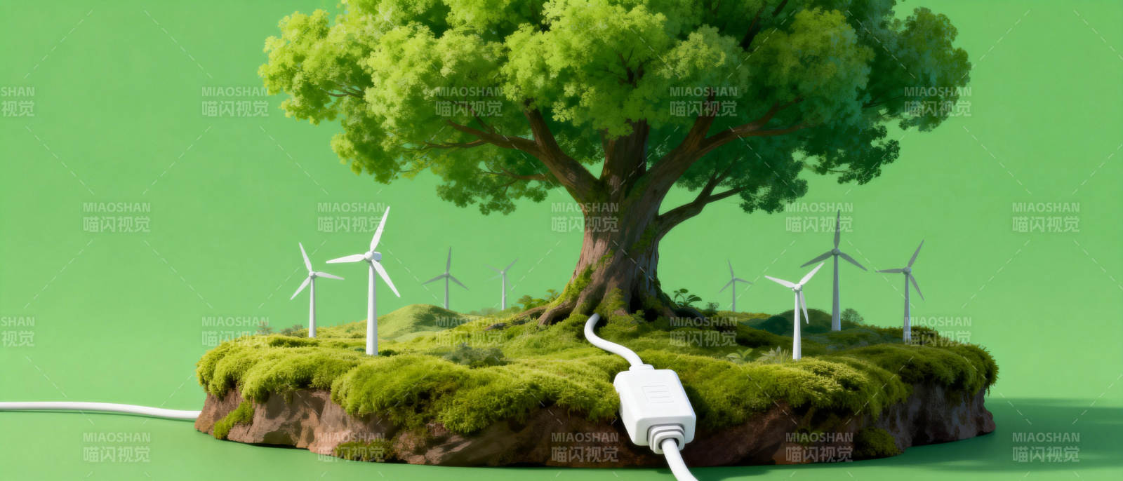 绿色能源树图片