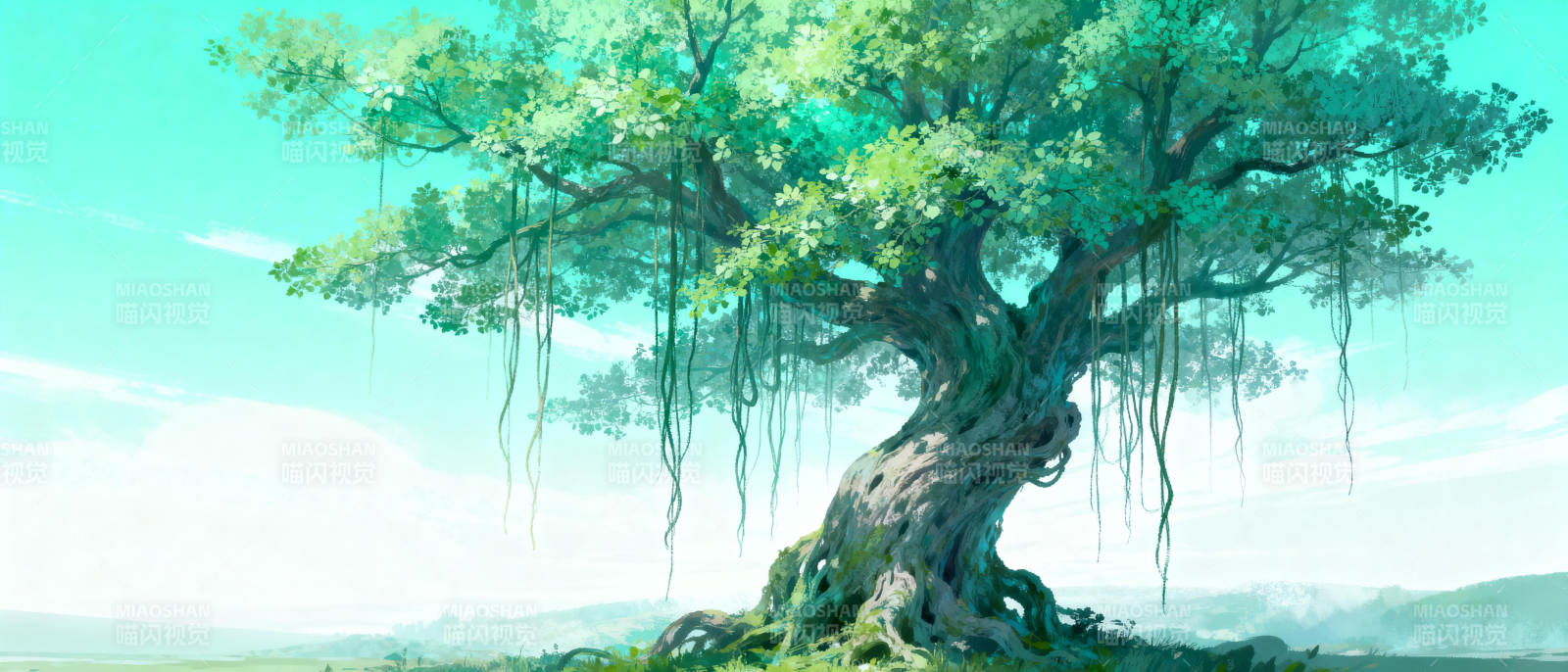 古树苍翠 垂藤如画图片