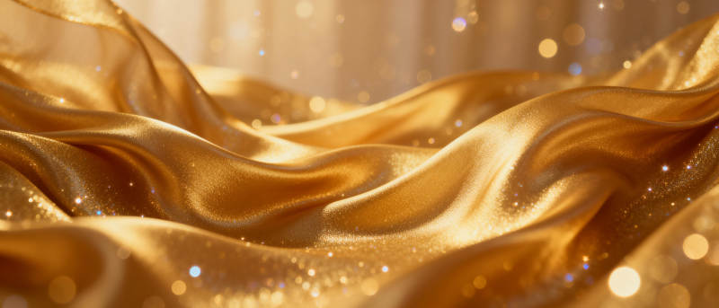 金色绸缎闪耀光芒图片