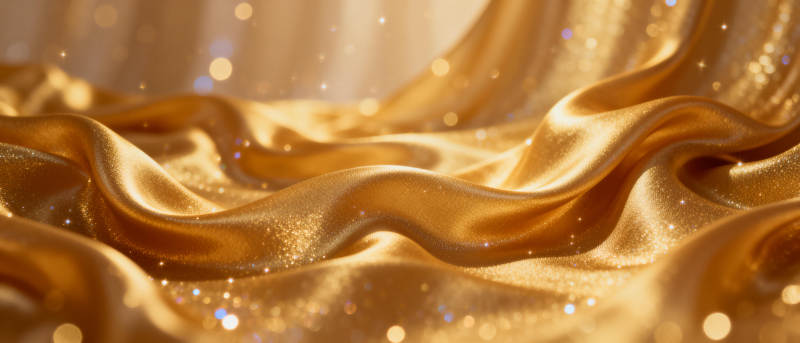 金色绸缎闪耀光芒图片