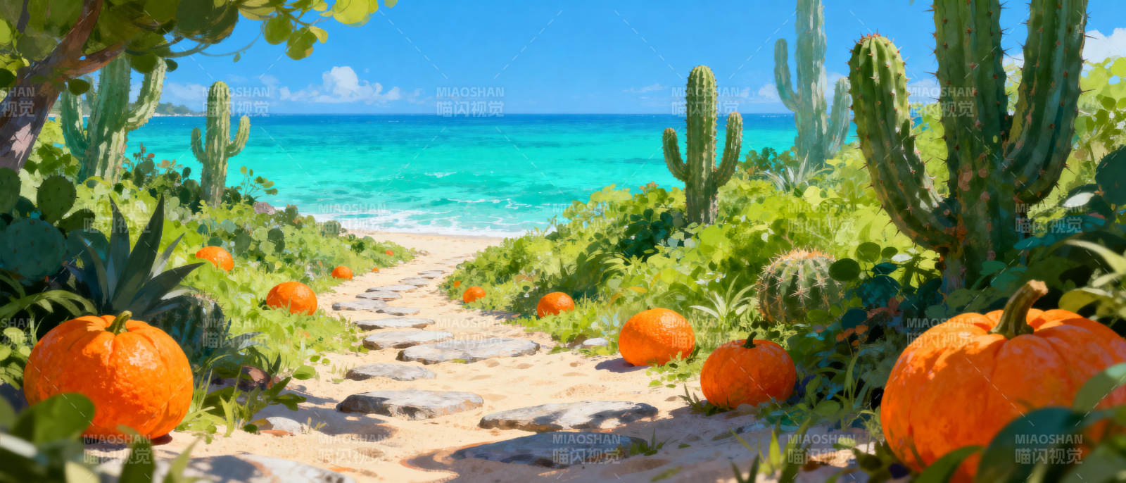 南瓜海滩奇景图片