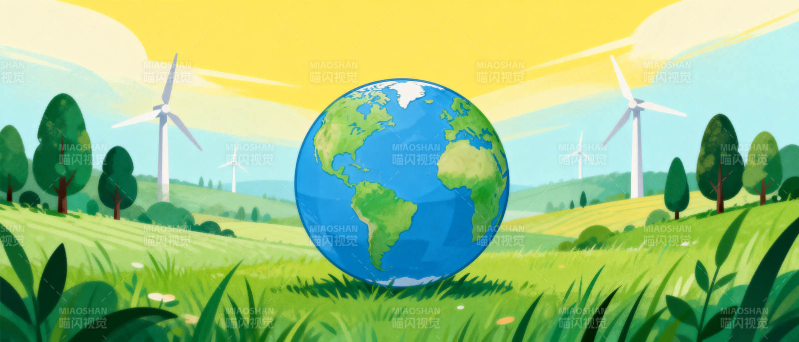 绿色地球 风能未来图片