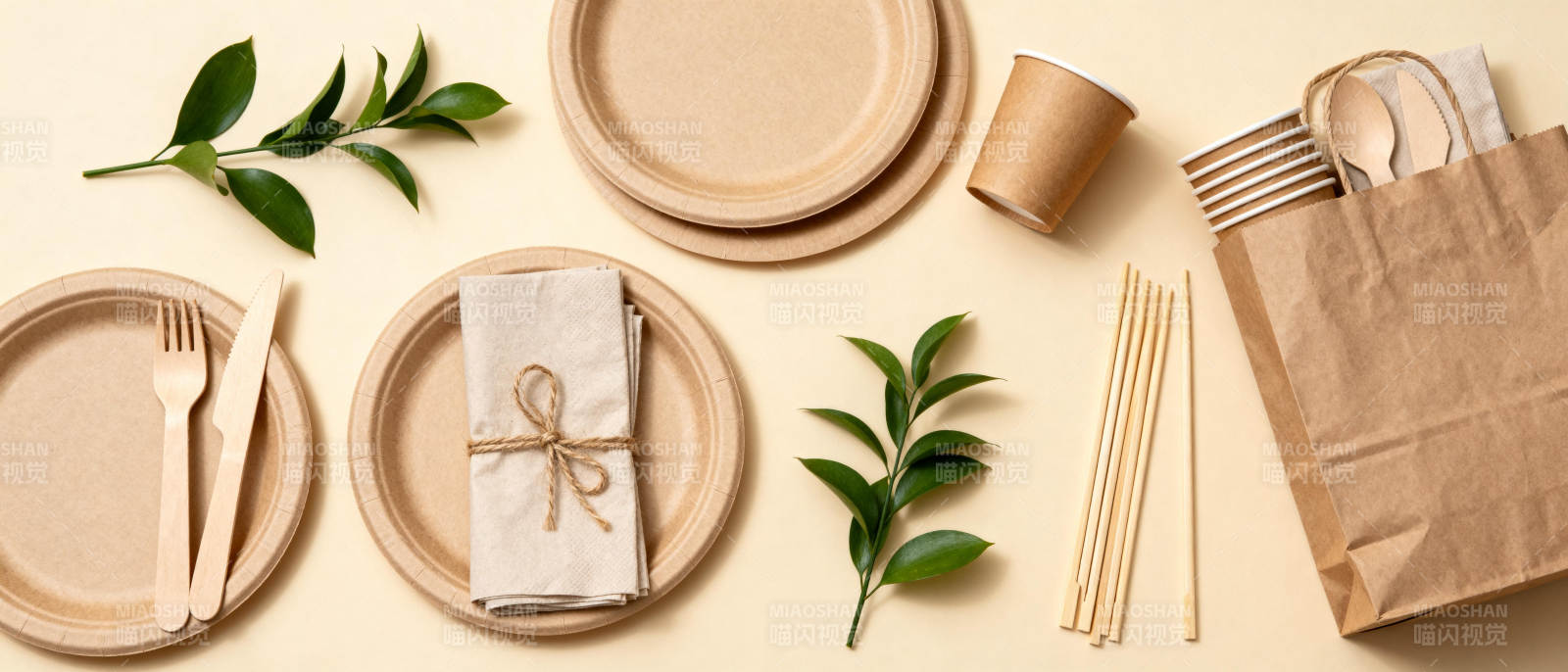 环保餐具布置图片