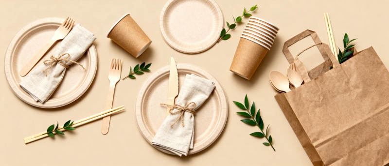 环保餐具摆设图片