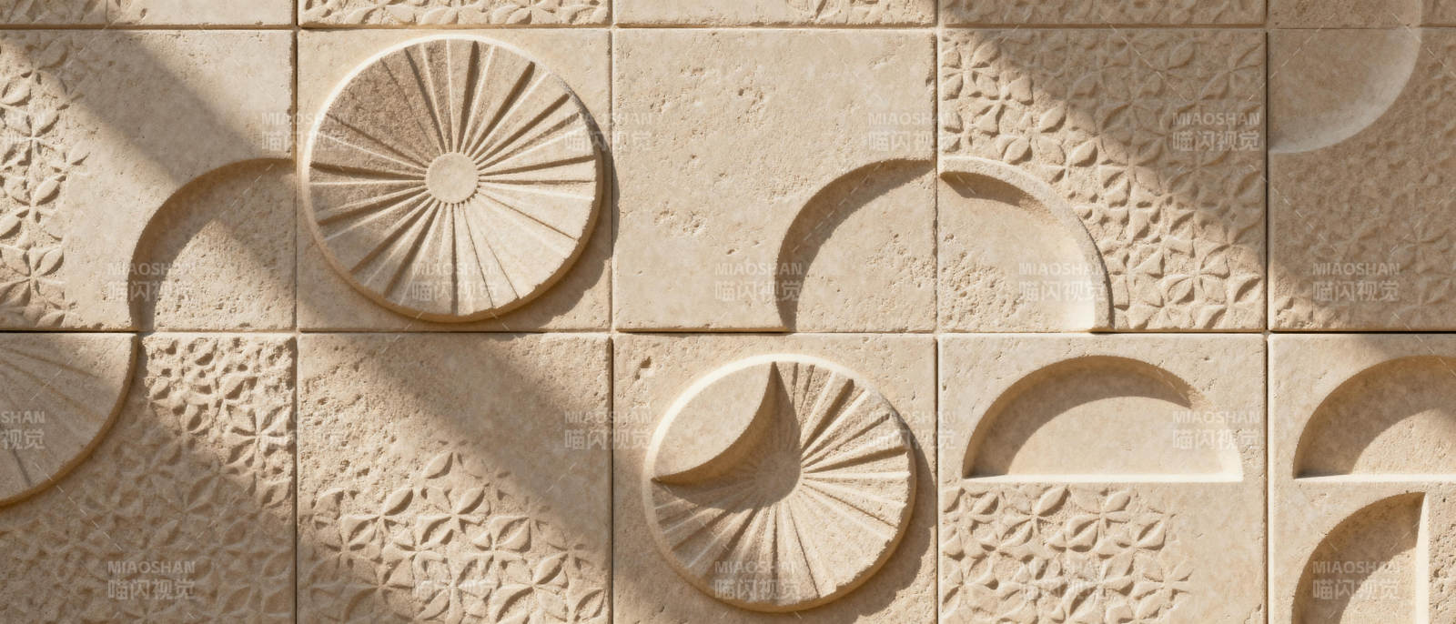 几何浮雕瓷砖艺术图片