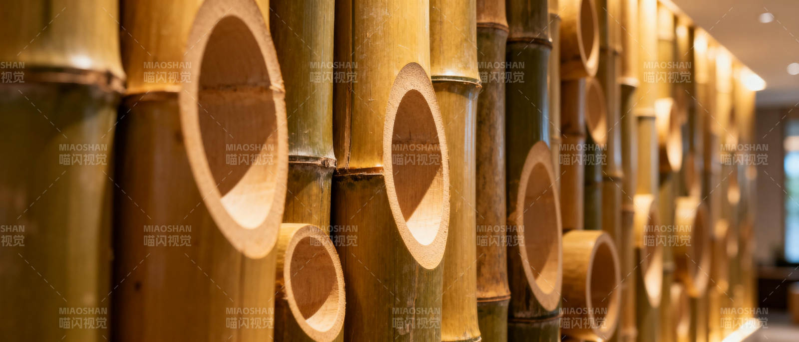 竹筒艺术墙图片