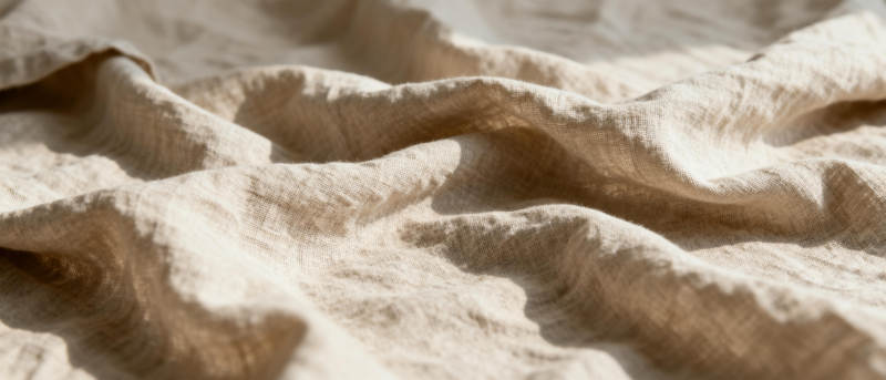 柔软棉麻布料特写图片