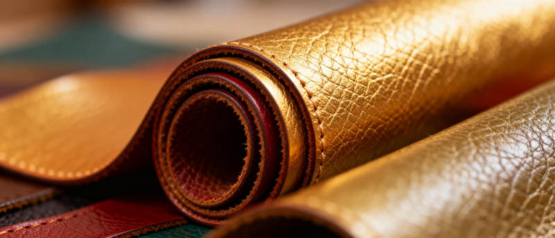 皮革卷材特写图片