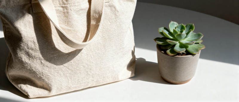 帆布包与多肉植物图片