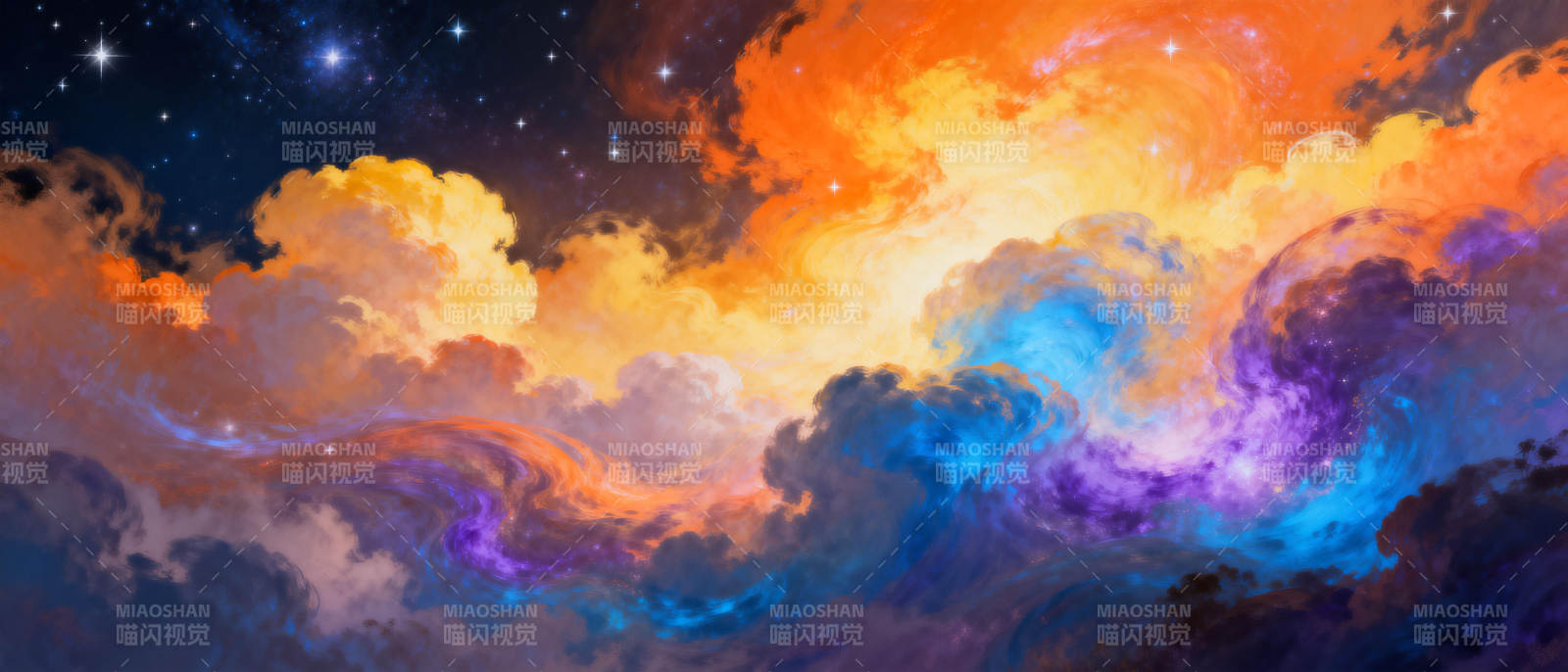 星云幻彩天际图片