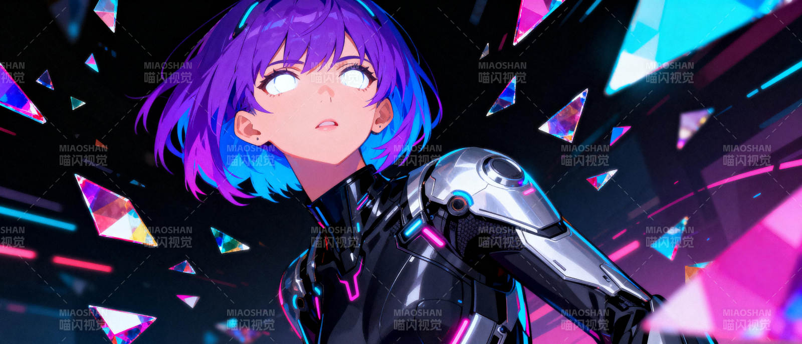 紫发少女战甲闪耀图片