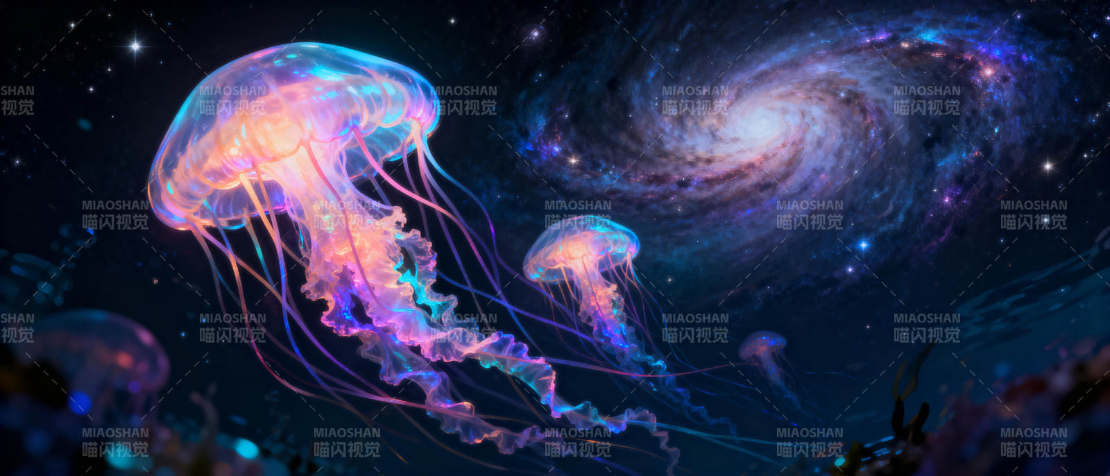 宇宙中的发光水母图片