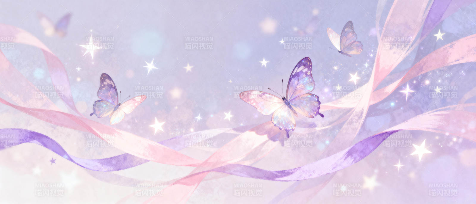 梦幻蝴蝶飘带图片
