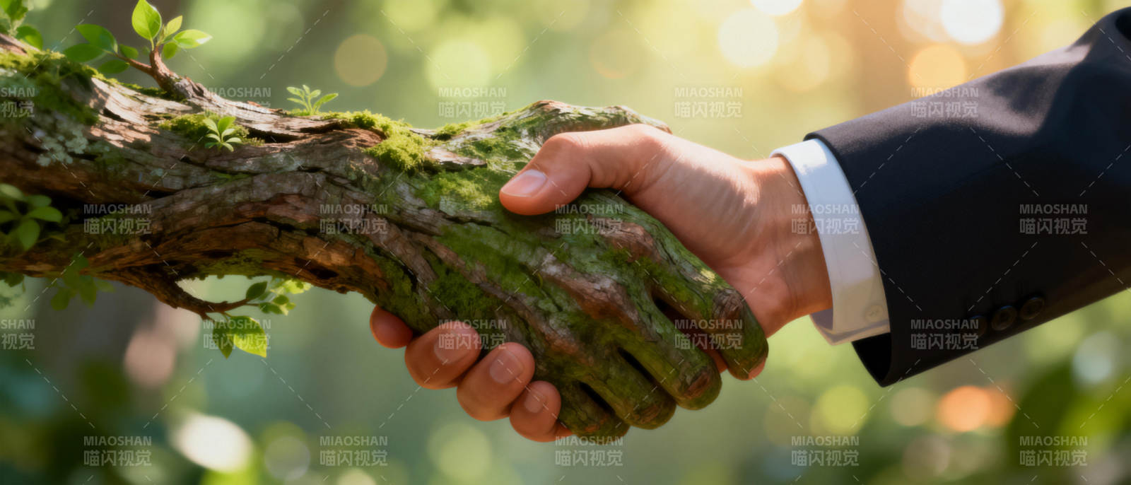 人树握手 共生共荣图片