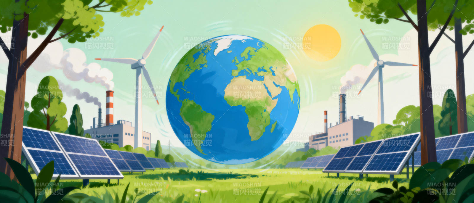 绿色能源守护地球图片