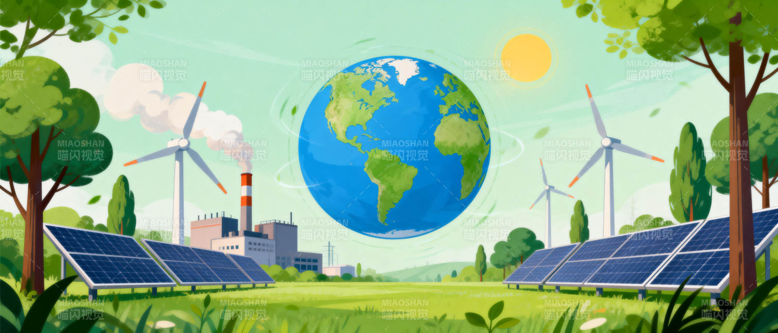 绿色能源守护地球图片