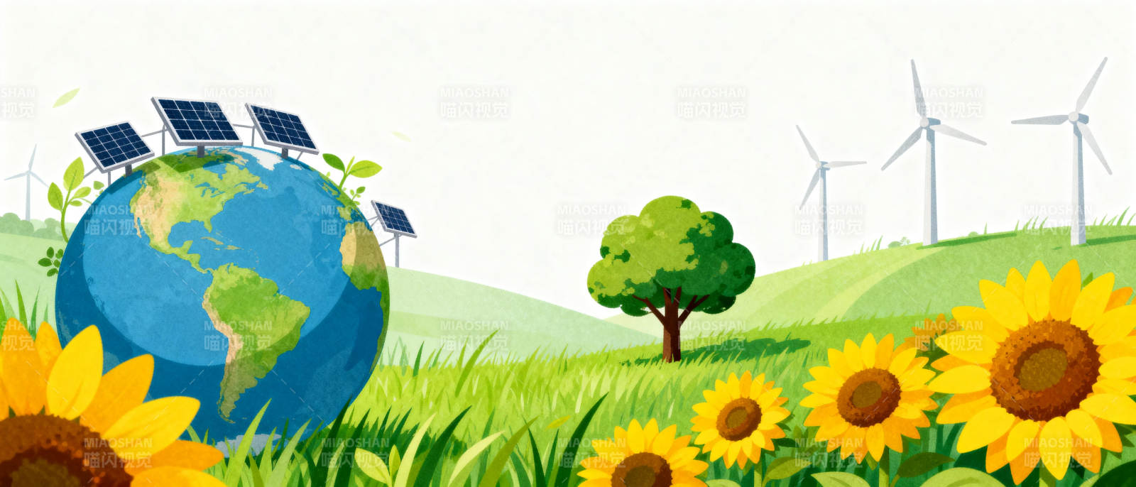 绿色能源守护地球图片