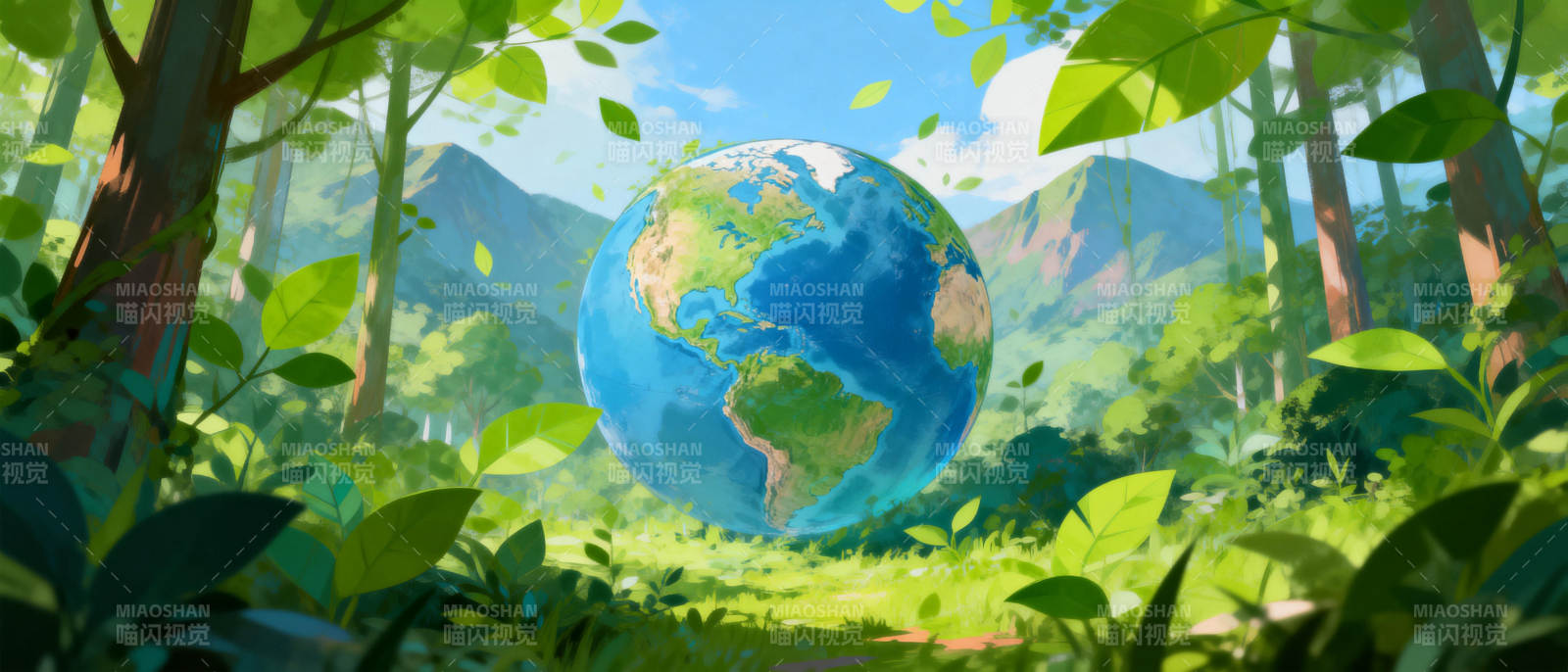 地球在森林中图片