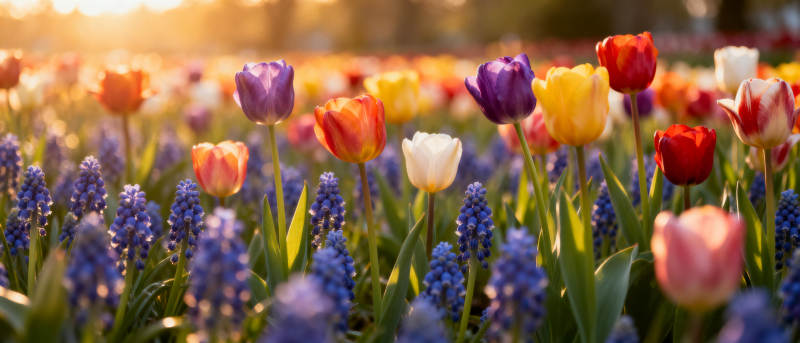 春日花海绽放图片