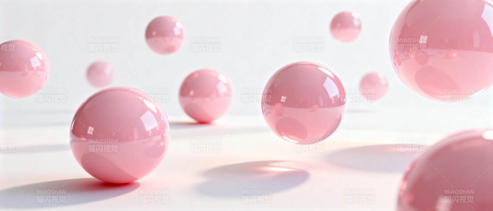 粉色球体悬浮光影图片