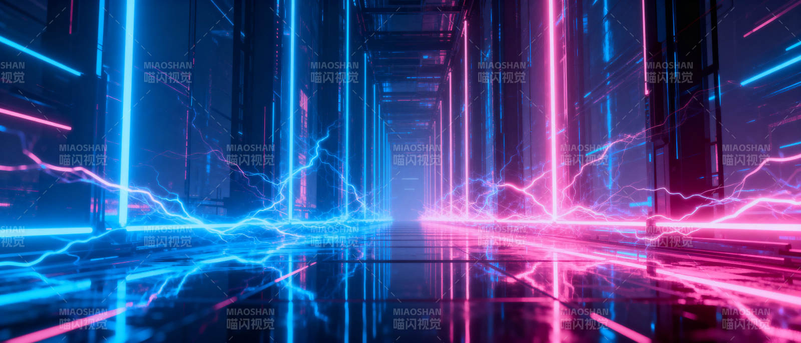 霓虹电光走廊图片
