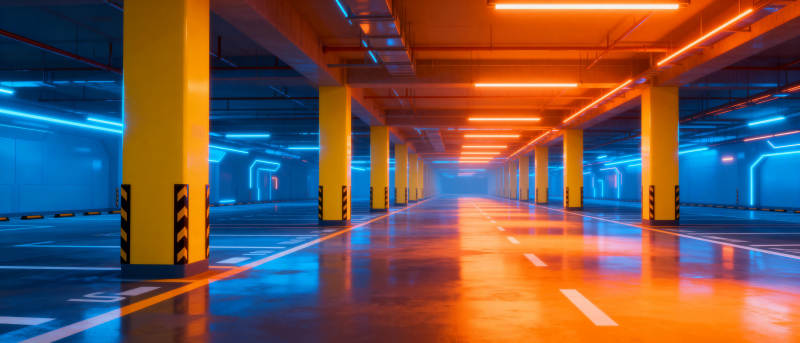 霓虹地下车库图片