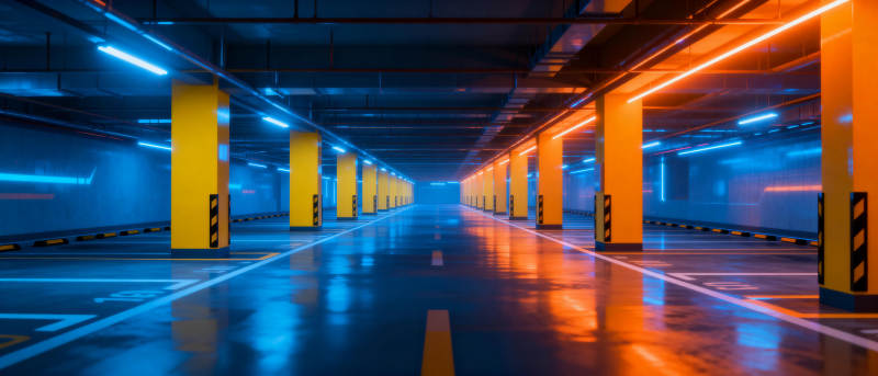 霓虹地下车库图片