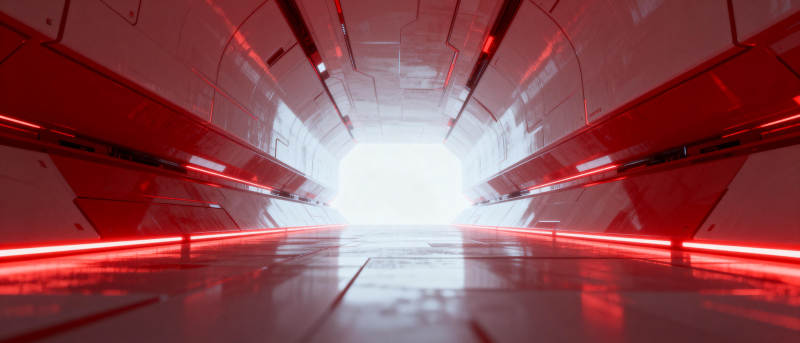 红色光廊尽头图片