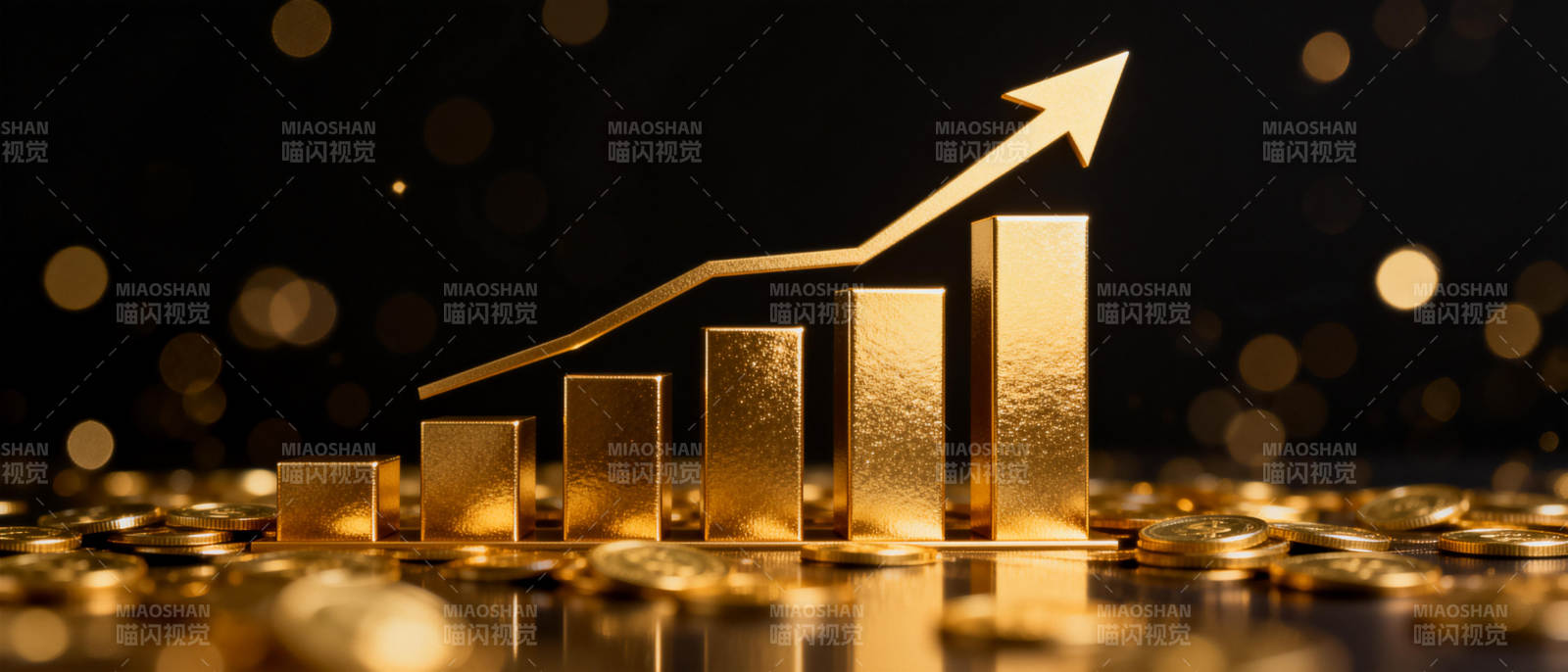 金色增长箭头图片