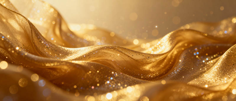 金色绸缎闪耀光芒图片
