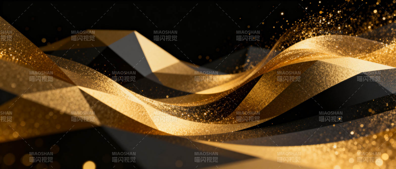 金色波浪光影图片