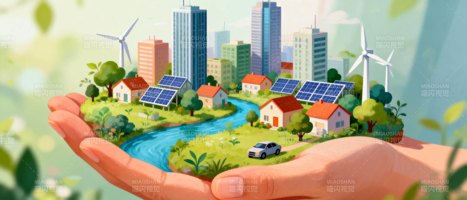 绿色城市 环保未来图片