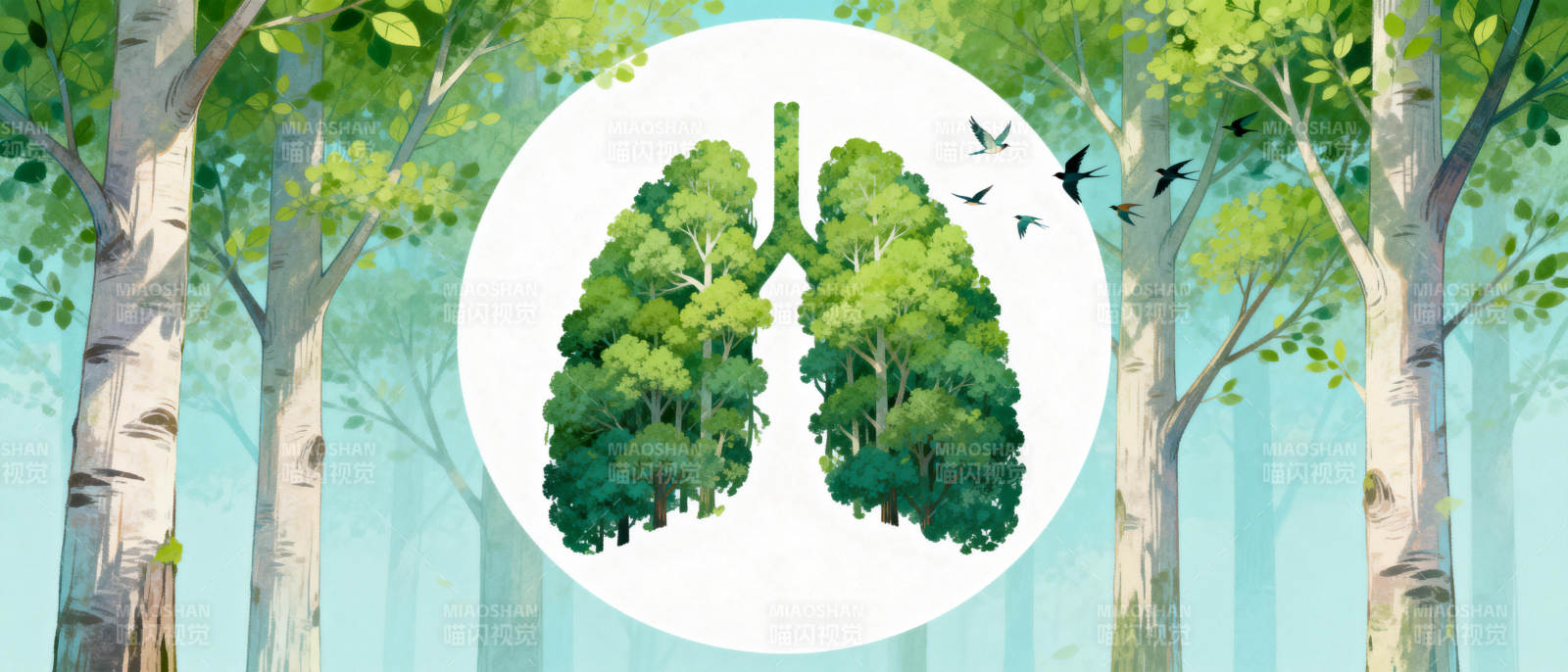 森林中的肺图片