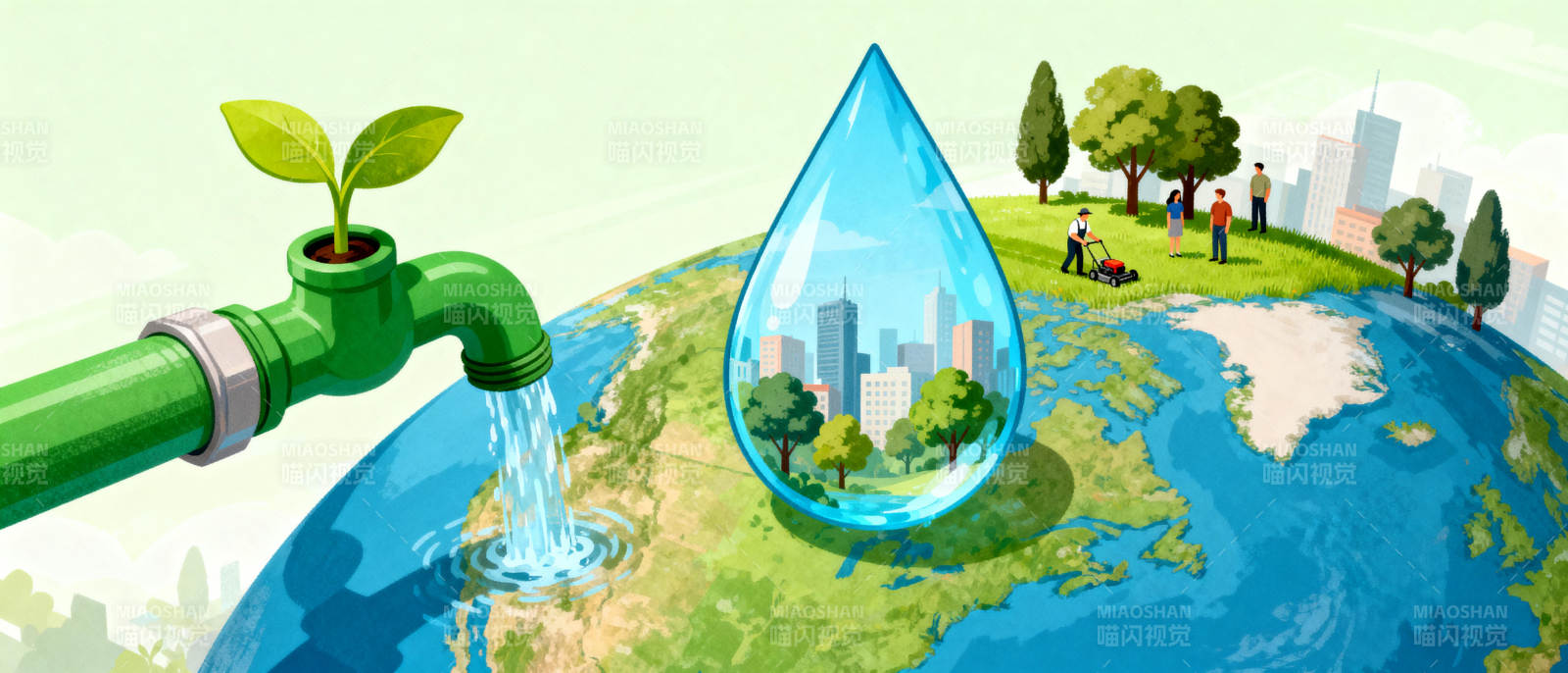 节水护地球图片