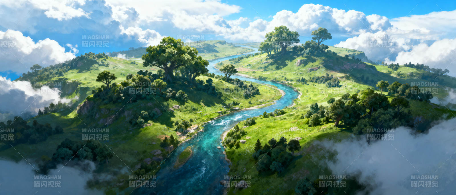 青山绿水云间行图片