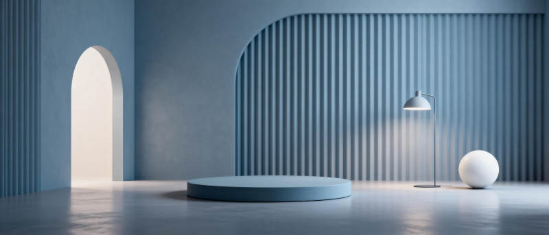 极简蓝调空间图片