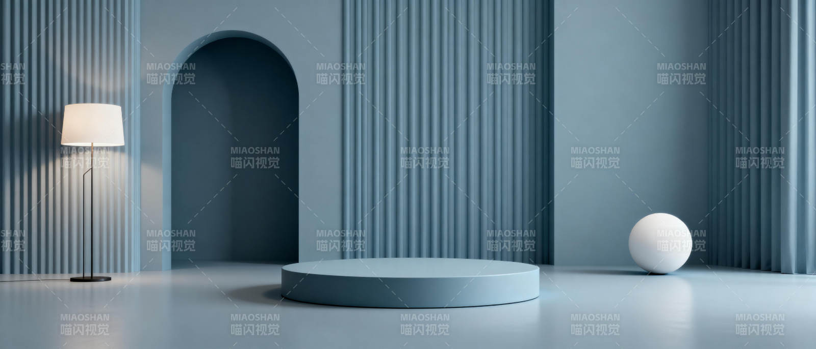 极简蓝调空间图片