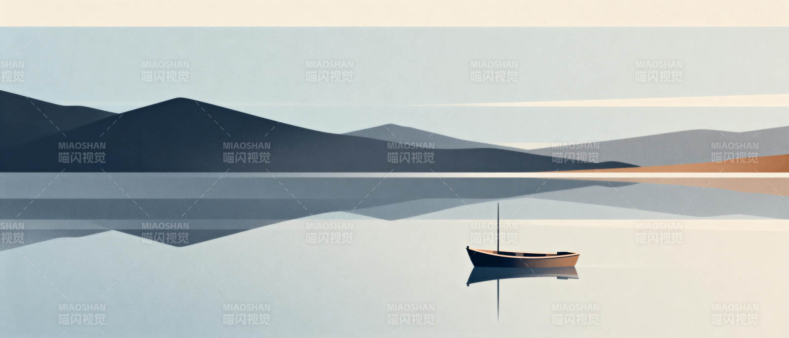 湖上孤舟静泊图片