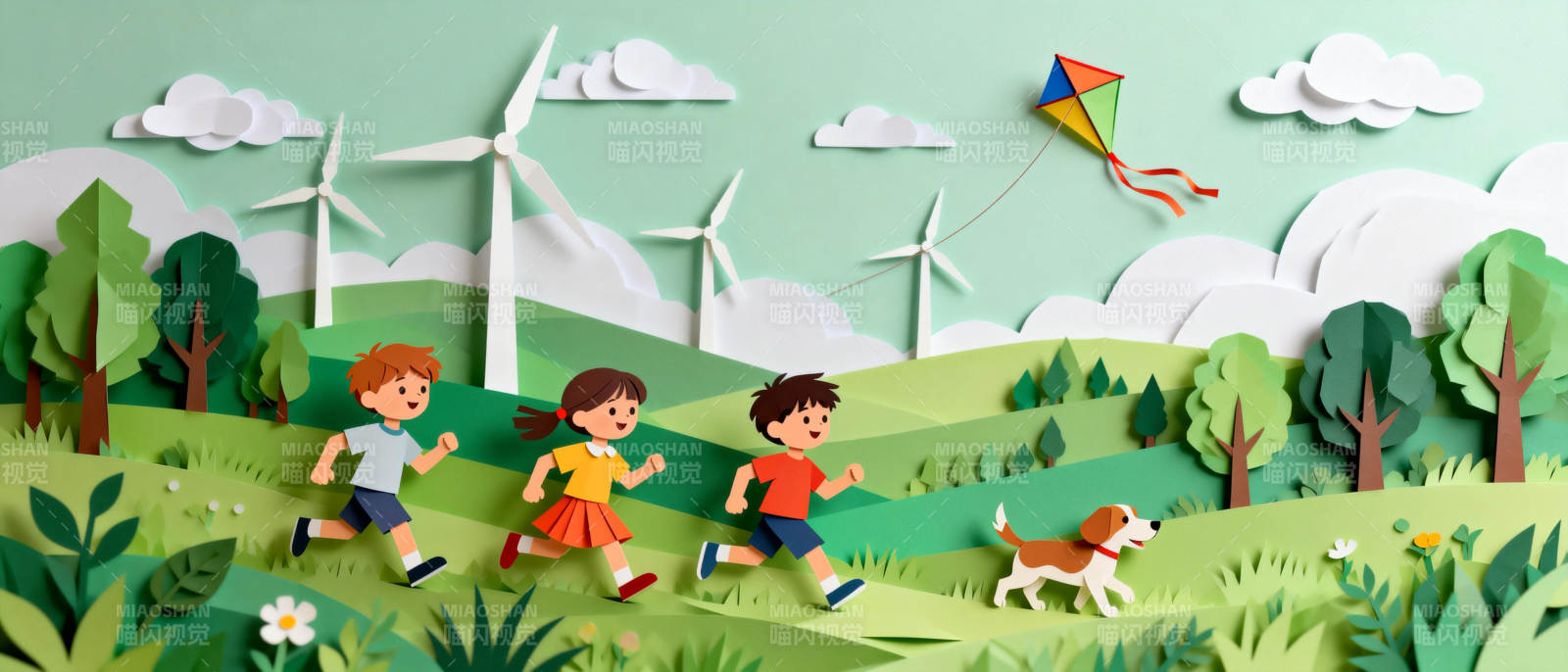 童趣田园风车梦图片