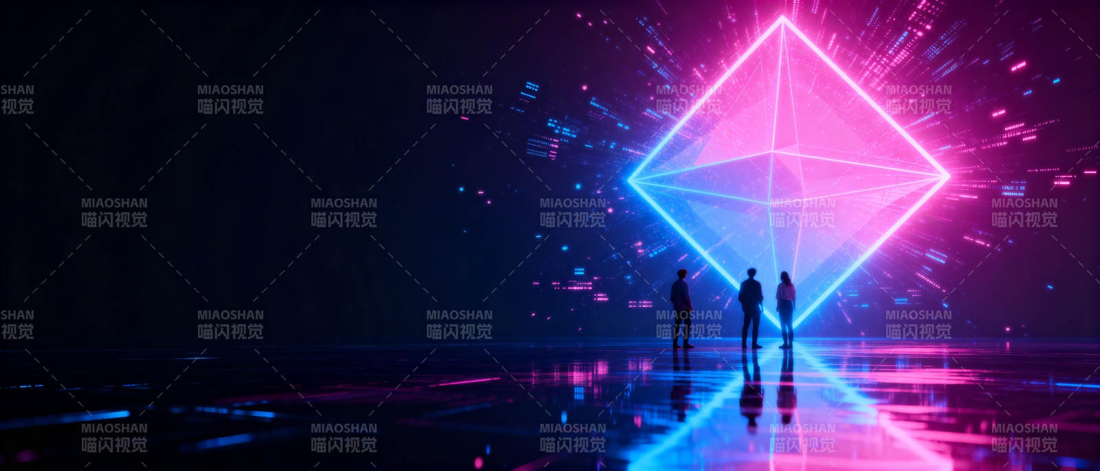 霓虹幻境三人行图片