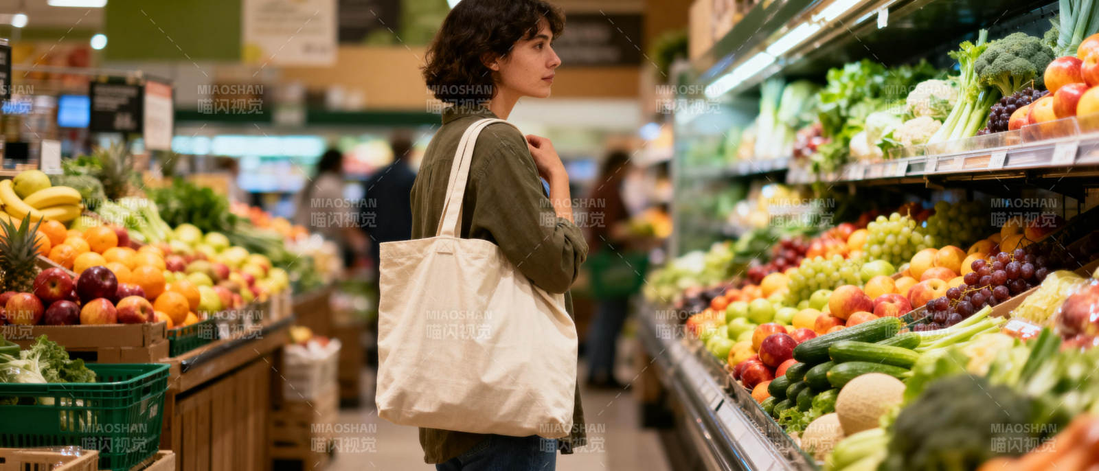 超市购物 果蔬满目图片
