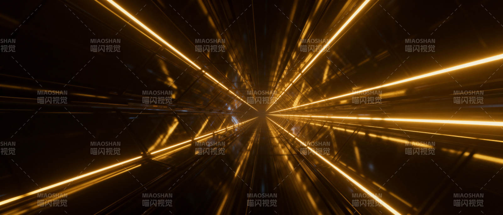 金色光束隧道图片