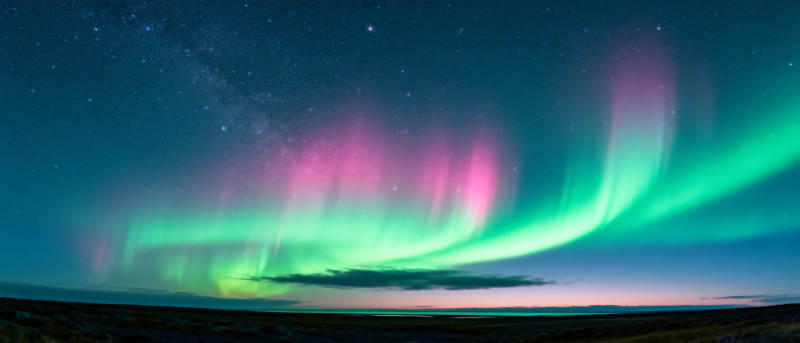 极光绚丽夜空图片