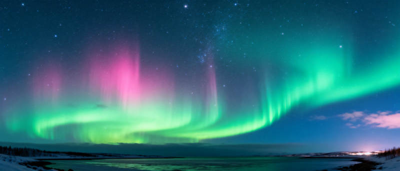 极光璀璨夜空图片