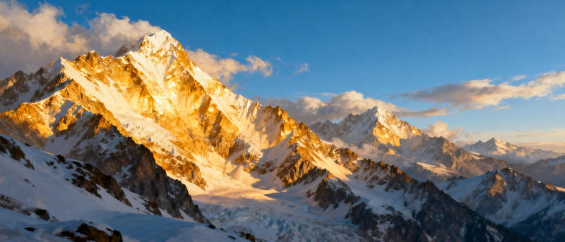 雪山日出美景图片